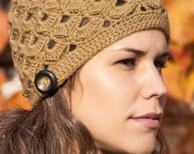 Crochet Hat With Button Etsy