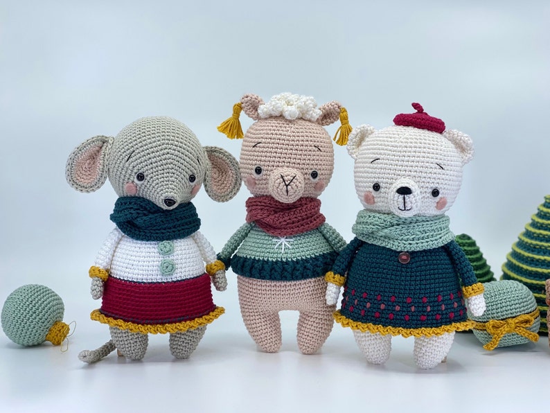 Amigurumi toy bundle pattern, Amigurumi teddy, mouse, alpaca pattern, crochet mouse, bear, alpaca pattern image 6