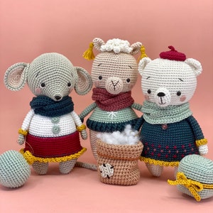 Amigurumi toy bundle pattern, Amigurumi teddy, mouse, alpaca pattern, crochet mouse, bear, alpaca pattern image 2