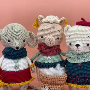 Amigurumi toy bundle pattern, Amigurumi teddy, mouse, alpaca pattern, crochet mouse, bear, alpaca pattern image 5