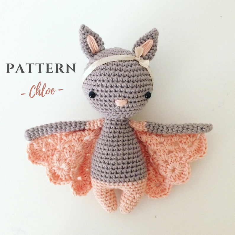 Chloe Crochet Bat Pattern, Amigurumi Bat, Crochet Bat PDF, Amigurumi Bat Pattern, Crochet Doll Pattern, Amigurumi Doll image 2