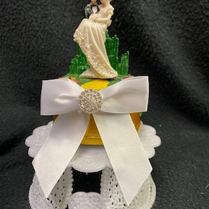 Tema Princesa Cuento de hadas Reina Pastel de bodas Topper Ciudad Emeral Mago de OZ Pastel de bodas Topper Aniversario de compromiso de cumpleaños
