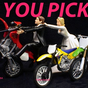 PICK Suzuki Kawasaki Honda Yamaha KTM Motorcross Dirt Bike racing, off road, track Motorcycle  Wedding Cake topper Groom top