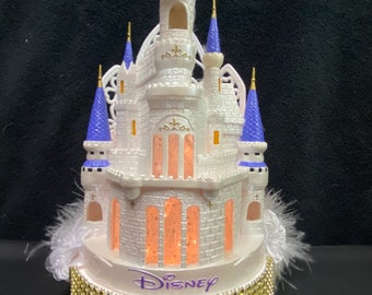 Conte de fées Château Gâteau Topper lumières de mariage Cendrillon Centre de table décoration décoration Princesse Prince Fiançailles, douche Anniversaire Anniversaire