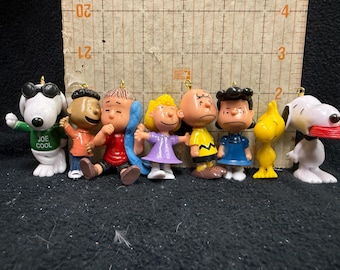 8 Piece Charlie Brown Snoopy gang  Christmas Tree Ornament 2  Snoopys , Sally , Lucy, Linus, Charlie Brown Schdore , Woodstock, Franklin