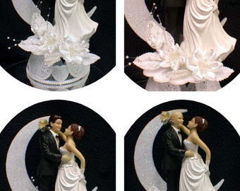 RED hair Bride with YOUR Choice Brown, Blond or  Red Hair Groom Wedding cake topper Top