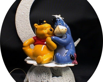 EEYORE Bride & Winnie the Pooh Groom Wedding Cake Topper Horse bear top "Your my Honey"  GROOM TOP animal nature