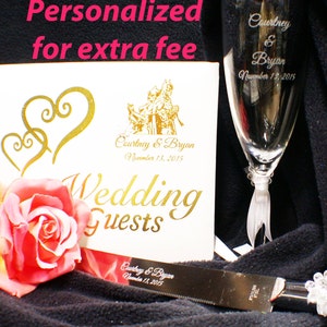 SHREK & FIONA Wedding Collection Cake Topper, Glasses, Knife Server Set. Dream Works book sold out image 2