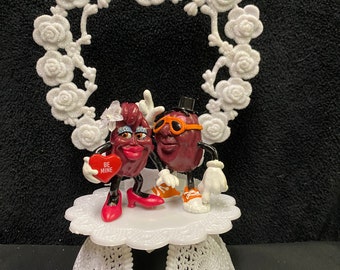 California Raisin Rock GUITARE Funny Wedding Cake Topper Rockstar marié haut coeur