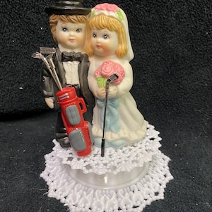 Cute Golfer Golf Lovers adorable Funny Wedding Cake Topper funny Outdoor nature groom top