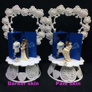 Detriot Lions NFL Football Wedding Cake Topper Funny Groom top Shower Foot Ball Fan Sports lover Man cave White ,Hispanic / African