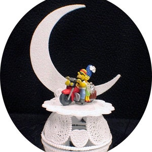 Décoration de gâteau de mariage moto Homer & Marge Les Simpsons, haut Simpson drôle