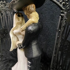 Mexican Slumberous Day of the DEAD Halloween Wedding Cake Topper Skeleton top Groom top Black gateway image 3