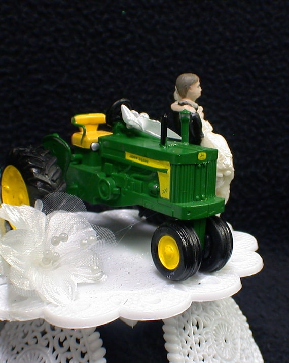 Country Western John Deere Tractor Wedding Cake Topper Farmer Etsy