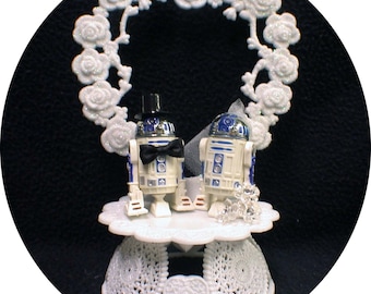 Mr und Mrs R2-D2 Star War "YOU PICK" Hochzeitstorte Topper oder Gläser, Messerheber