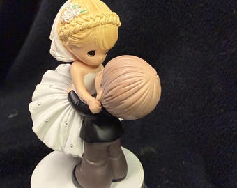 Dancing music box “ Best Day Ever “  Wedding Cake Topper,  groom top centerpiece Gift  Precious Moment  Figurine Ornament