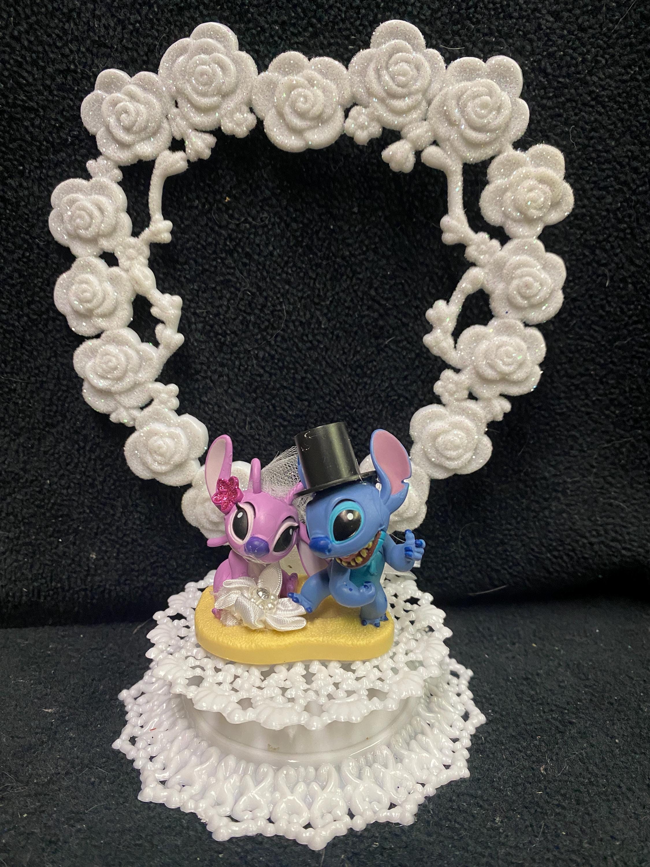 Adorable Disney Store from Lilo & Stitch, Stitch and Angel Wedding Cake topper Groom top Disney's Stitch Featuring Angel