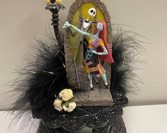 Jack & Sally lampe Nightmare avant Noël Gâteau de mariage topper Squelette Halloween Disney skelton