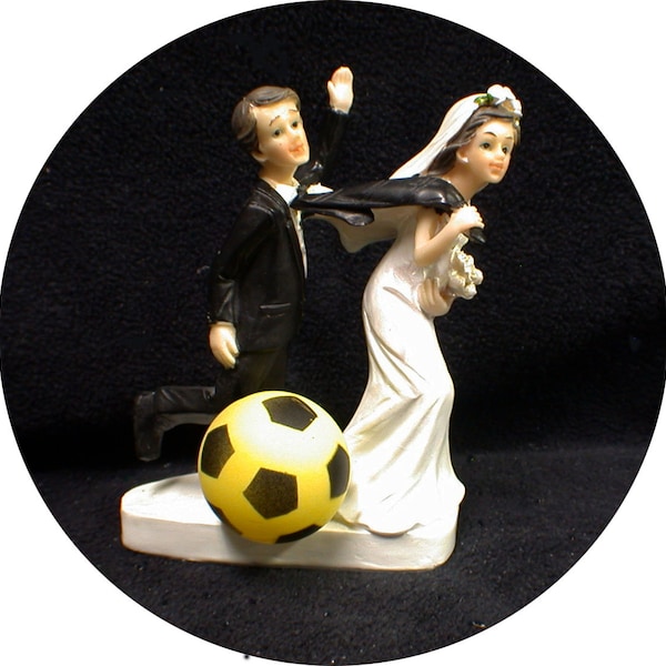 Football Football Lovers balle Wedding Cake Topper sports Lover groom top Ball Drôle