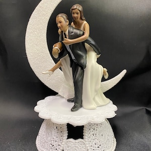 Fútbol touchdown deportes Pastel de bodas Topper Negro Afroamericano Hispano Novio top divertido