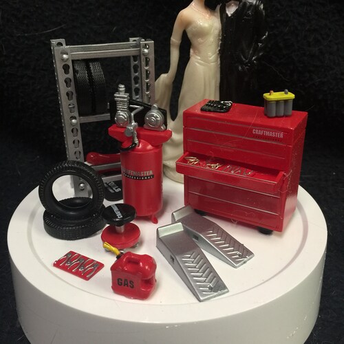 Wedding Reception Race Car Truck Mechanic Tools Grease Shop Garage Cake Topper Wedding Reception Race Car Truck Mechanic Tools Grease Shop Garage Cake Topper
