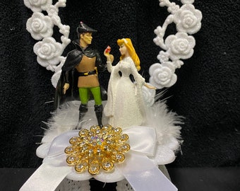 Princess Sleeping Beauty Prince Charming Disney Wedding Cake Topper Groom top Keepkake Romantic