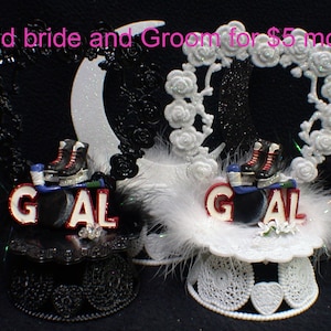Hockey Skating GOAL Puck Game winning Cake topper. Birthday, Groom top, Wedding. Engagement, Anniversary. Net Ball Fan Sports lover Funny