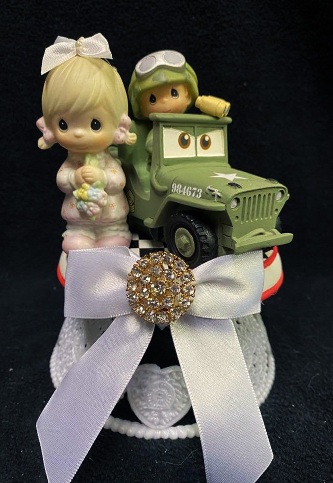 Armed Service Marine Army Navy JEEP Wedding Cake Topper Groom Top