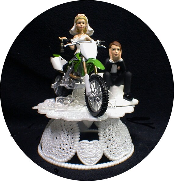Kawasaki Moto Mariage Gateau Topper Kawasaki Green Dirt Off Etsy