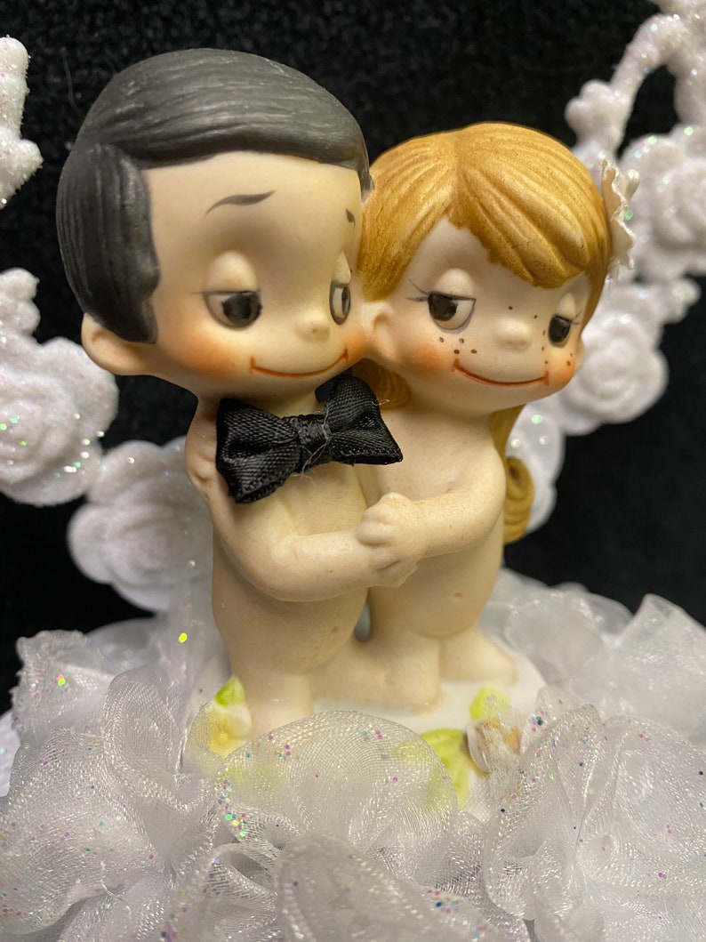 LOVE IS..... Wedding Cake topper Kim Casali, Stefano Casali figure Groom top adorbale figurine moon backdrop image 2