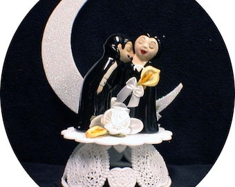 VAMPIRE Darcula Transylvanis Halloween Wedding Cake topper drôle Marié mariée haut