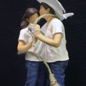 LASSO of LOVE Country Western Wedding Cake Topper cow Funny Barn Top Bride and Groom top