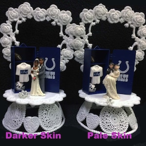 Indianapolis Colts NFL  Football Wedding Cake Topper Funny Groom top man Cave Foot Ball Fan Sports White, or Hispanic / African