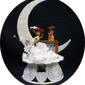 Toy Story Jessie and Woody  Country Western Wedding Cake Topper Farmer Barn Groom top