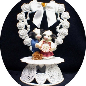 50 Anniversary Wedding Cake Topper Mary Moo Country Western 50th top
