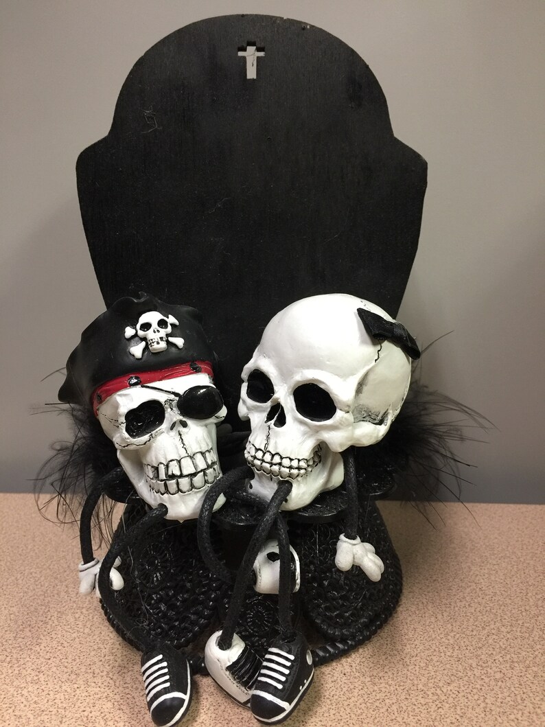 Skeleton Angel Of Death Reaper Halloween Wedding Cake Topper Groom