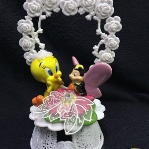 Tweety Bird & Garden Butterfly Warner Brothers Looney Tunes Boda Compromiso Aniversario Cumpleaños Ducha Topper Novio top