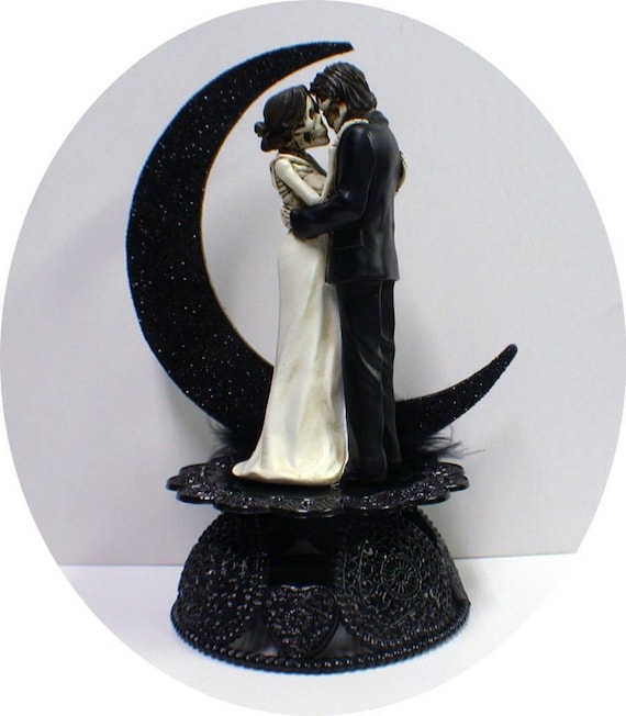 Day Of The Dead Halloween Wedding Cake Topper Funny Skeleton Etsy
