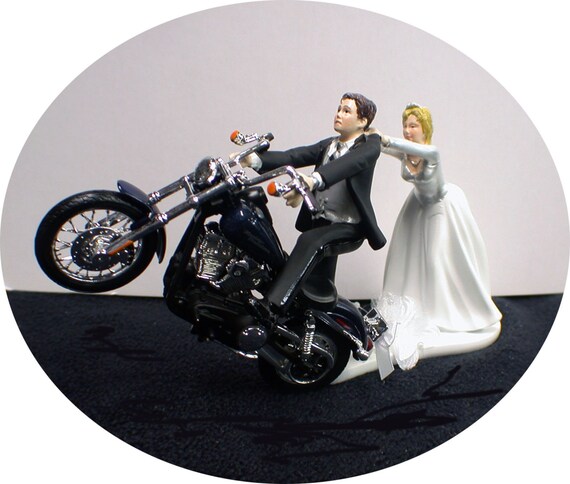 Gateau De Mariage De Moto Topper W Pneu Bleu Purple Harley Etsy