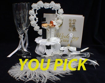 PEZ Candy Holder Funny Theme Wedding Cake Topper OR Toasting Glasses Server Knife set groom top