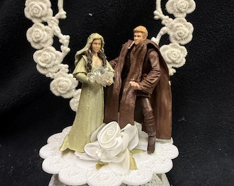 Padme Amidala & Anika Skywalker.  Star War "YOU PICK" Wedding Cake Topper or Glasses, Knife Server Groom top