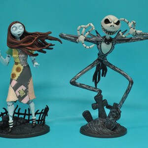 Nightmare before Christmas Jack Sally Disney Wedding Centerpiece Cup Cake  top or Glasses, Knife set or Guest book  funny top