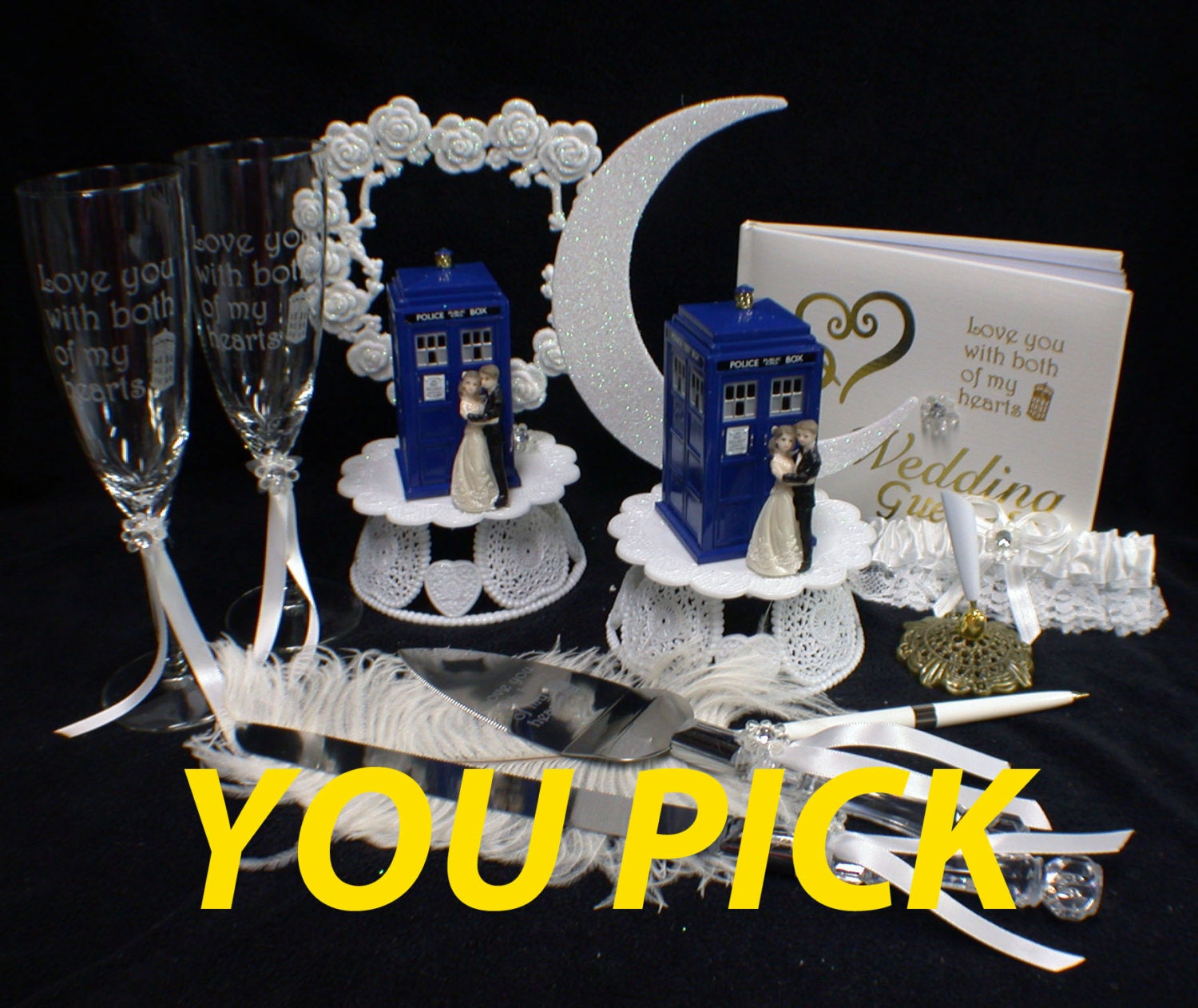 You  PICK Bride & Groom Wedding Cake Topper w/ DR. Who Doctor TARDIS …