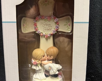 Wedding Cross Cake Topper Precious moments Groom Top “To Have and to Hold “ Christian God religious