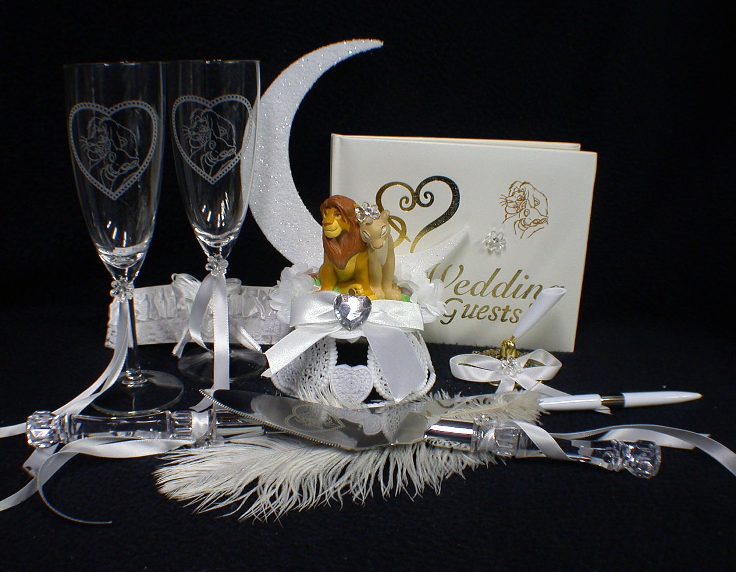 Lion King Circle Of Love Wedding Cake Topper Lot Glasses Etsy Lion King Circle Of Love Wedding Cake Topper Lot Glasses Etsy