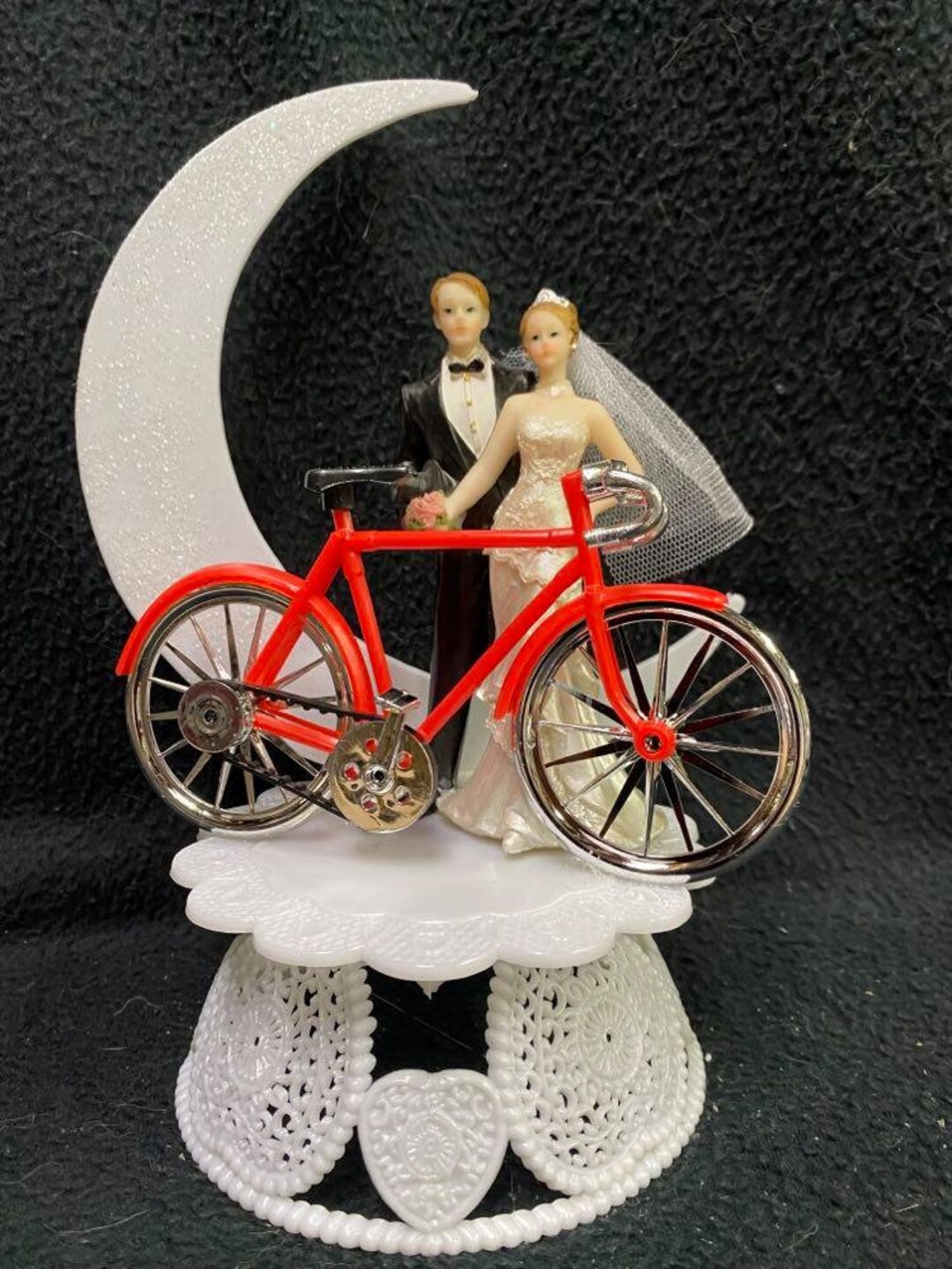 Bicycle Bike Trail Bride Groom Wedding Cake Topper Outdoors Sport ...