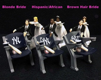 New York Yankees MLB Baseball Wedding Cake Topper Funny Groom top Anniversary Shower Fan Sport lover Funny White Hispanic / African