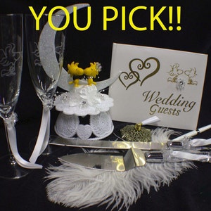 Woodstock Bird YOU PICK Wedding Cake Topper. Glasses and Knife Set.  Snoopy Peanut gang Charlie Brown funny