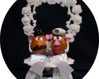 Mr & Mrs Potato Head Wedding cake topper Top Hunny Swweet heart Country MIX-Match YOU PICK Top Only Glasses Only Server set Only  Book