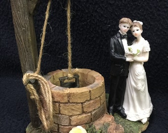 My Wish Came True Wishing well Wedding Cake Topper Centerpiece Cup Cakes Country western garden  Engagement, shower Birthday Anniversary top